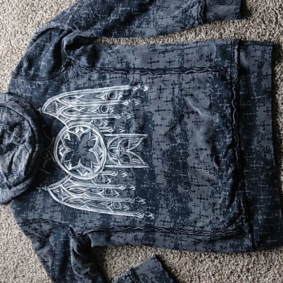 Affliction reversible zip up hoodie - Picture 7 of 8